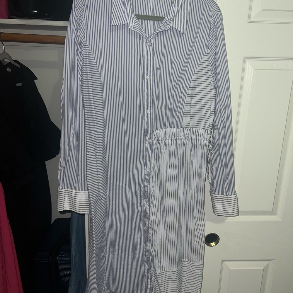 Halogen Blue and White Striped Shirt